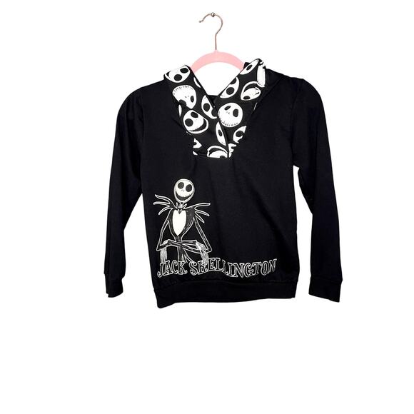 Nightmare Before Christmas Kids Sz 10 Pullover Hoodie Jack Skellington Skulls - Picture 1 of 9